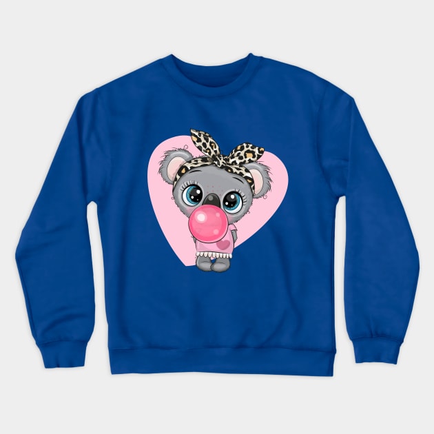 Cute koala and gum. Crewneck Sweatshirt by Reginast777